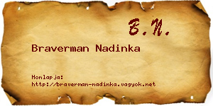 Braverman Nadinka névjegykártya